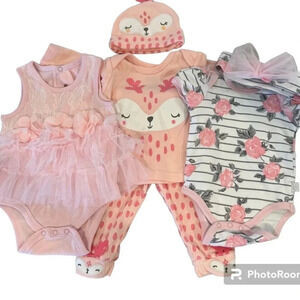 3 Pink Outfits Duck Duck Goose Pink, Floral, Lace and Tutu. Size 3-6 Month